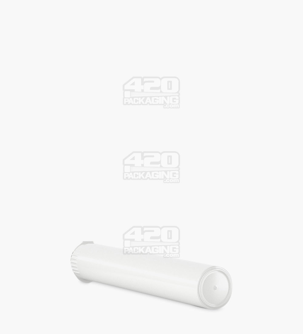 116mm Child Resistant King Size Opaque Pop Top White Plastic Pre-Roll Tubes 1000/Box Closed - 6