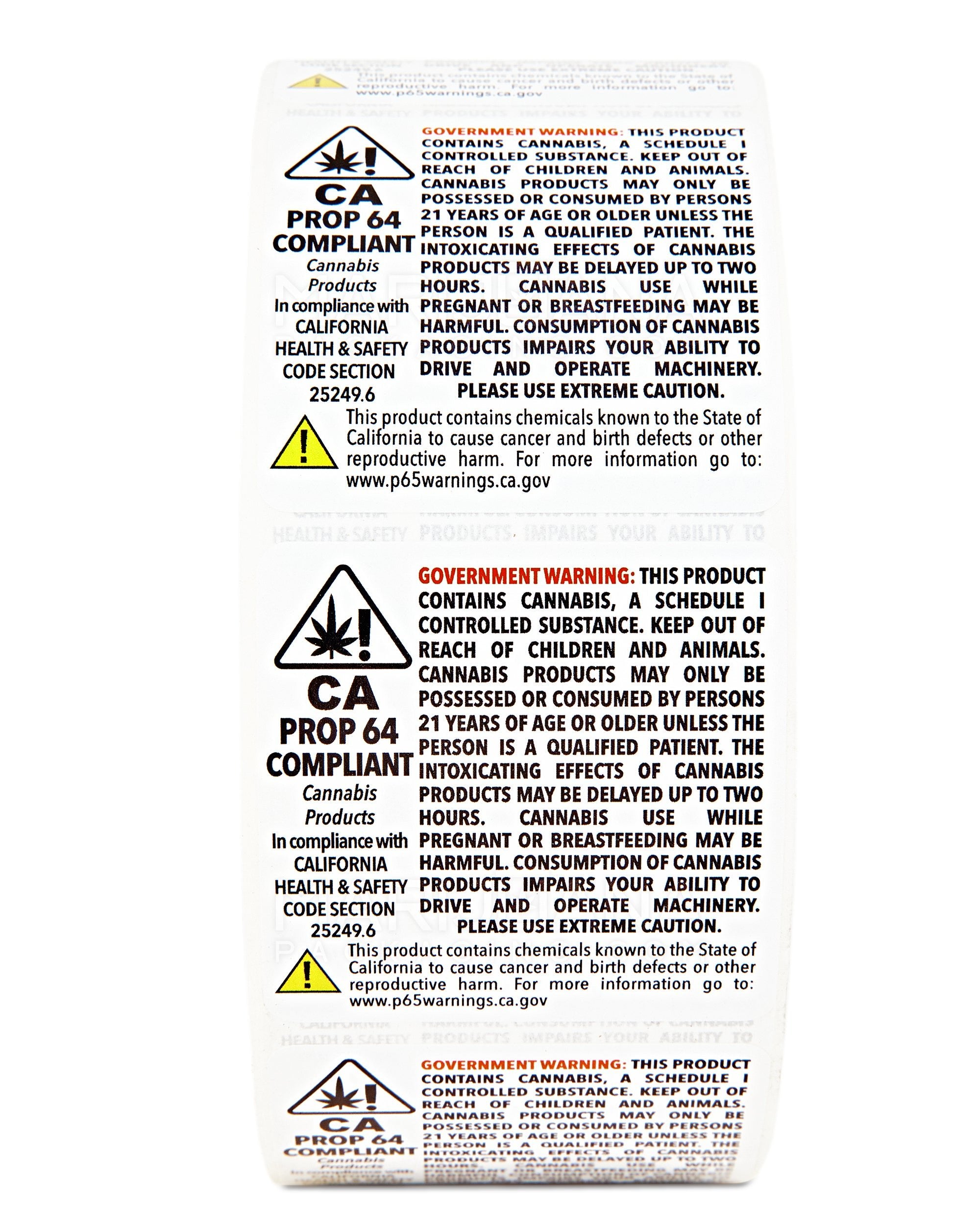 California Prop 64 Compliance Labels | 2in x 2in - Square - 1000 Count - 2