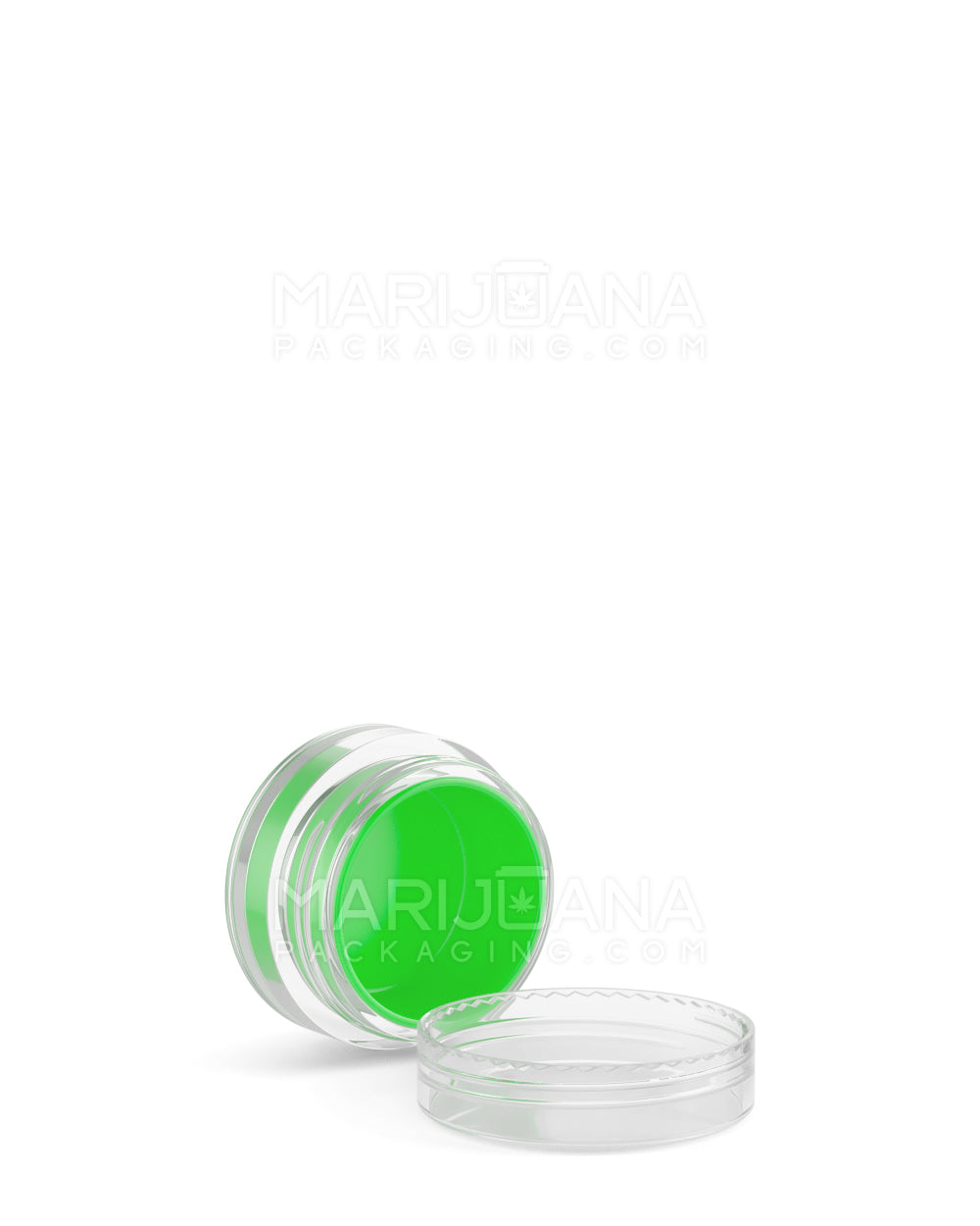 Clear Concentrate Containers w/ Screw Top Cap & Green Silicone Insert | 5mL - Plastic - 100 Count - 3