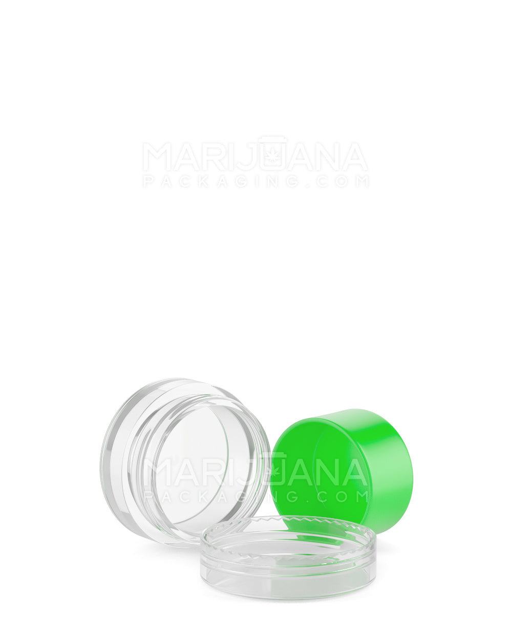 Clear Concentrate Containers w/ Screw Top Cap & Green Silicone Insert | 5mL - Plastic | Sample - 14