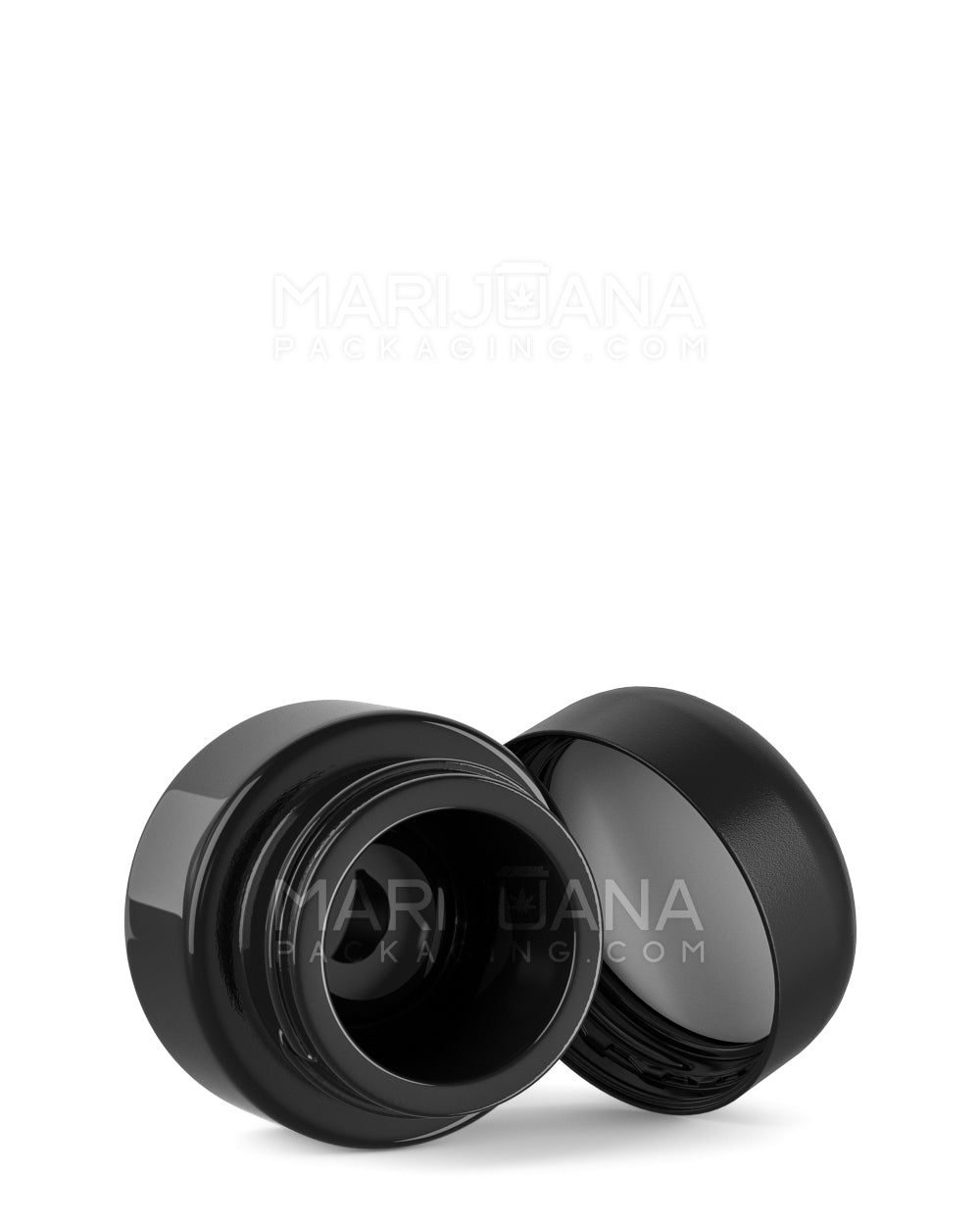 Child Resistant Glossy Black Glass Concentrate Containers w/ Cap | 29mm - 5mL | Sample