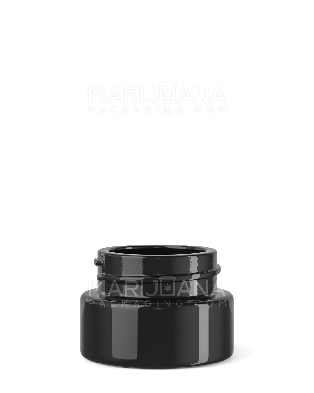 Child Resistant | Glossy Black Glass Concentrate Containers w/ Cap | 32mm - 9mL - 320 Count