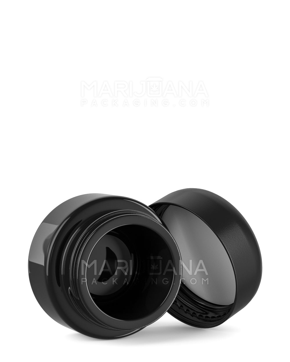 Child Resistant Glossy Black Glass Concentrate Containers w/ Cap | 32mm - 9mL | Sample