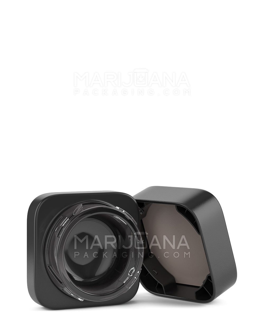 Child Resistant Qube Black Glass Concentrate Jar w/ Black Cap | 32mm - 5mL | Sample