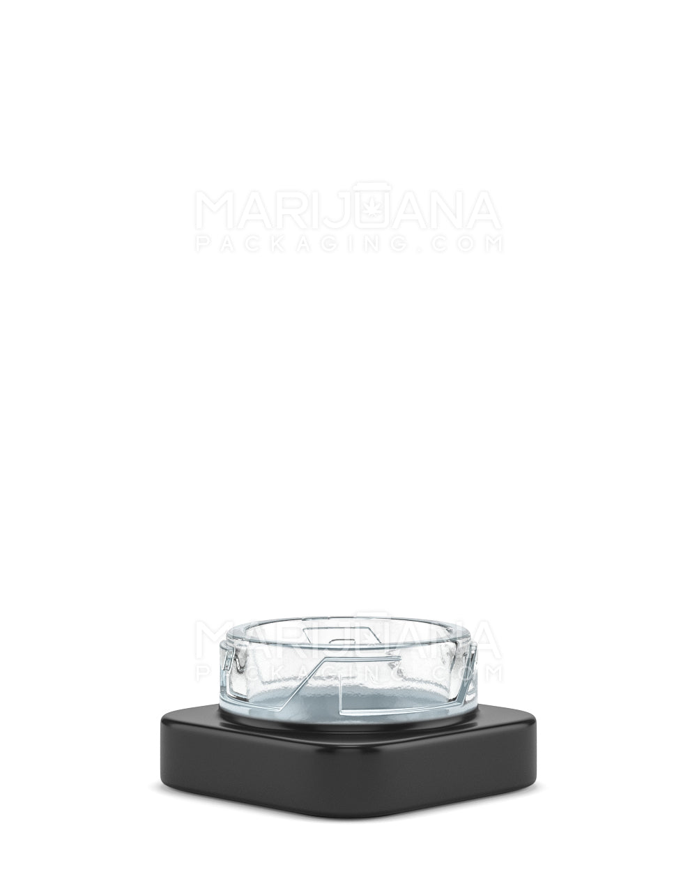 Child Resistant | Qube Black Glass Concentrate Jar w/ White Interior & Black Cap | 32mm - 5mL - 250 Count - 2