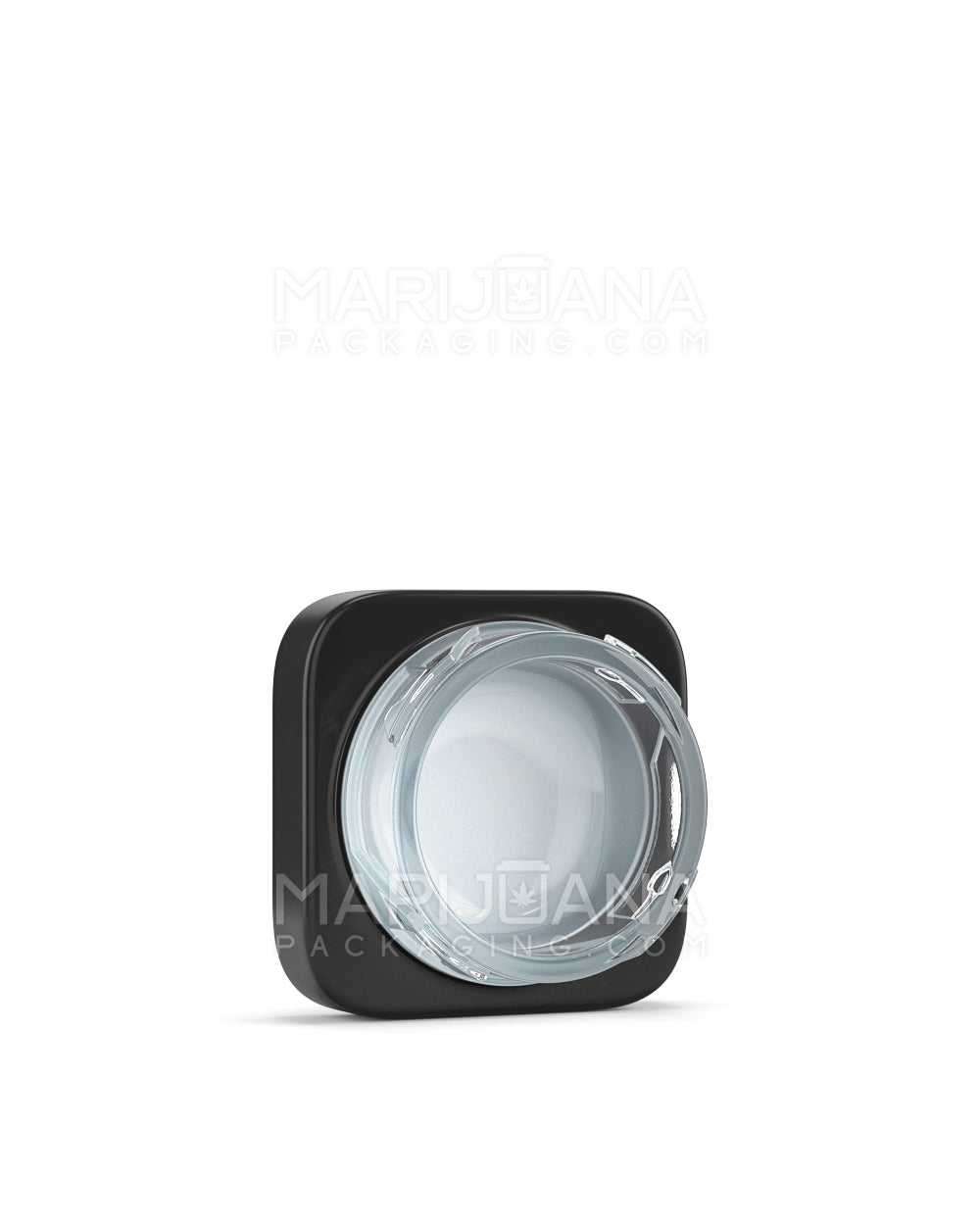 Child Resistant | Qube Black Glass Concentrate Jar w/ White Interior & Black Cap | 32mm - 5mL - 250 Count - 5