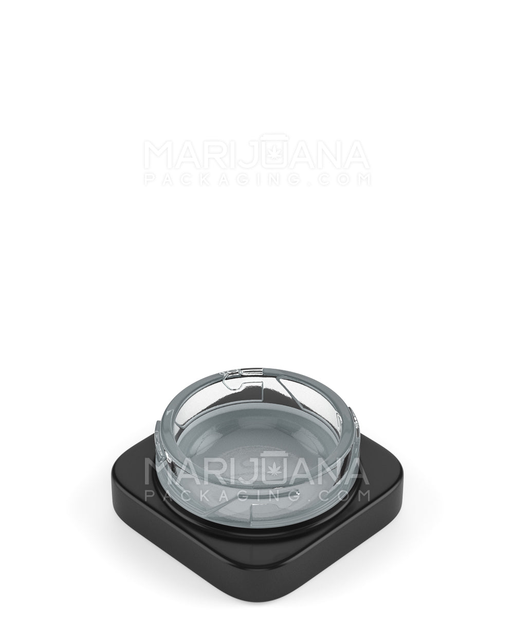 Child Resistant | Qube Black Glass Concentrate Jar w/ White Interior & Black Cap | 38mm - 9mL - 250 Count - 2