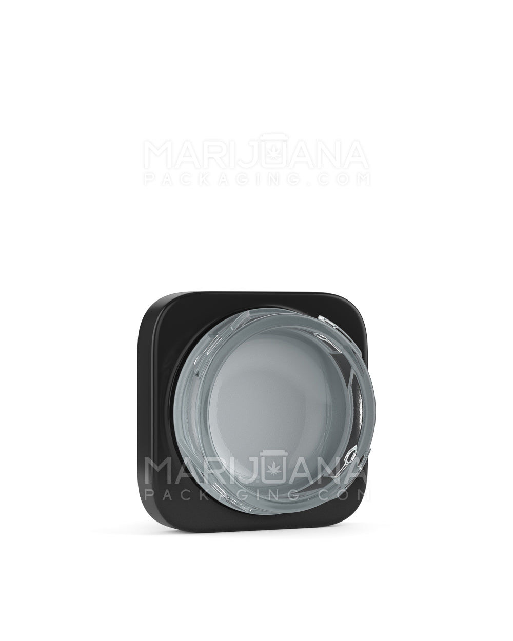 Child Resistant | Qube Black Glass Concentrate Jar w/ White Interior & Black Cap | 38mm - 9mL - 250 Count - 4
