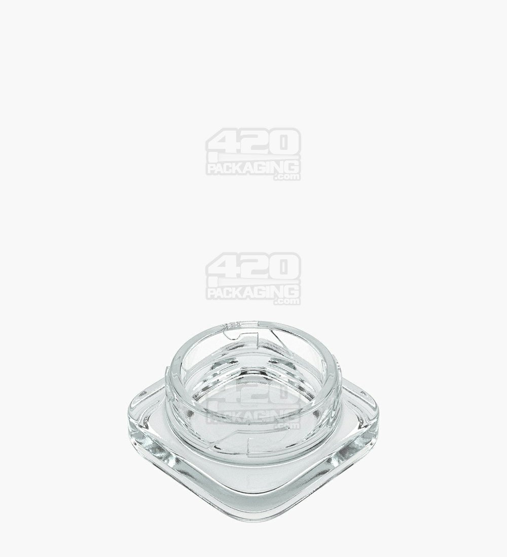 Qube 38mm Clear 9ml Glass Concentrate Jar W/ White Lid 250/Box - 4