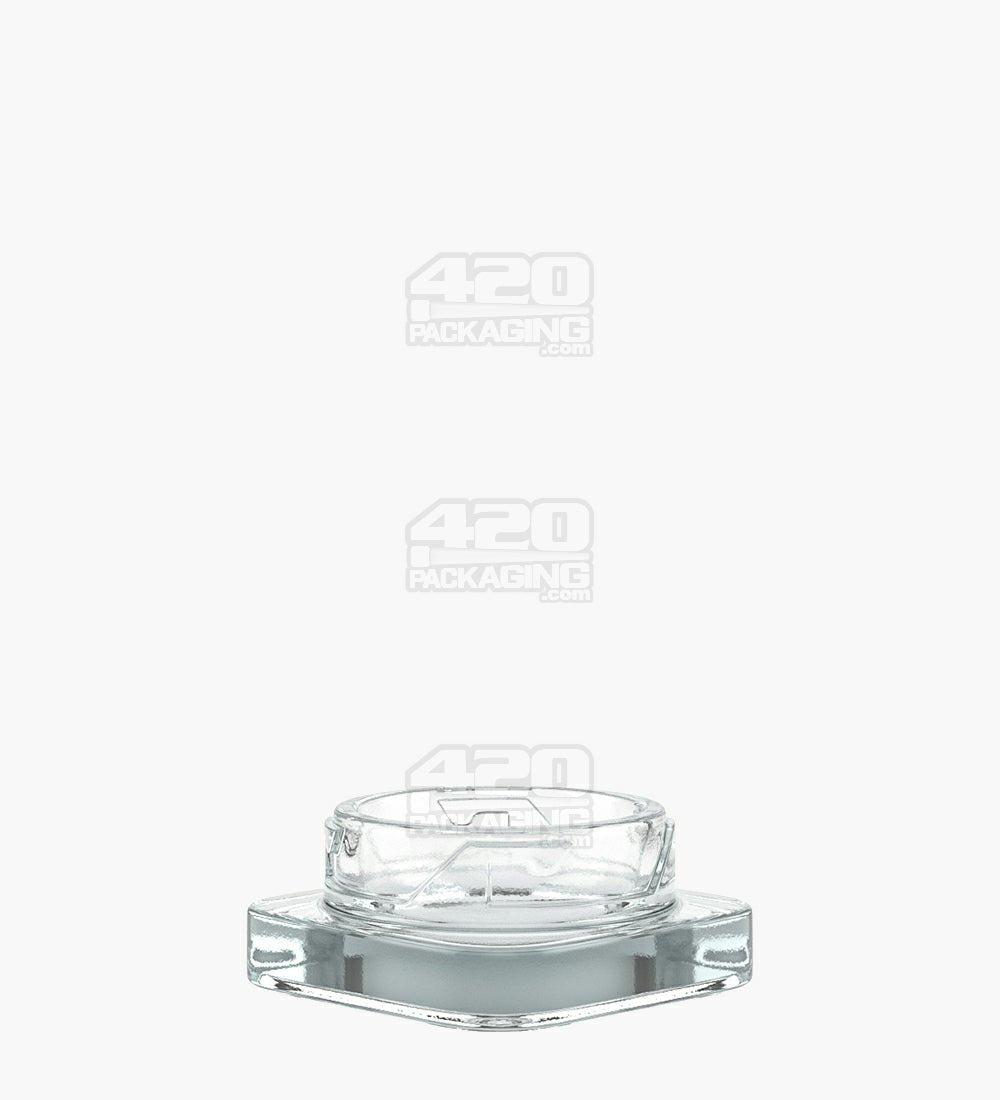 Qube 38mm Clear 9ml Glass Concentrate Jar W/ White Lid 250/Box - 3