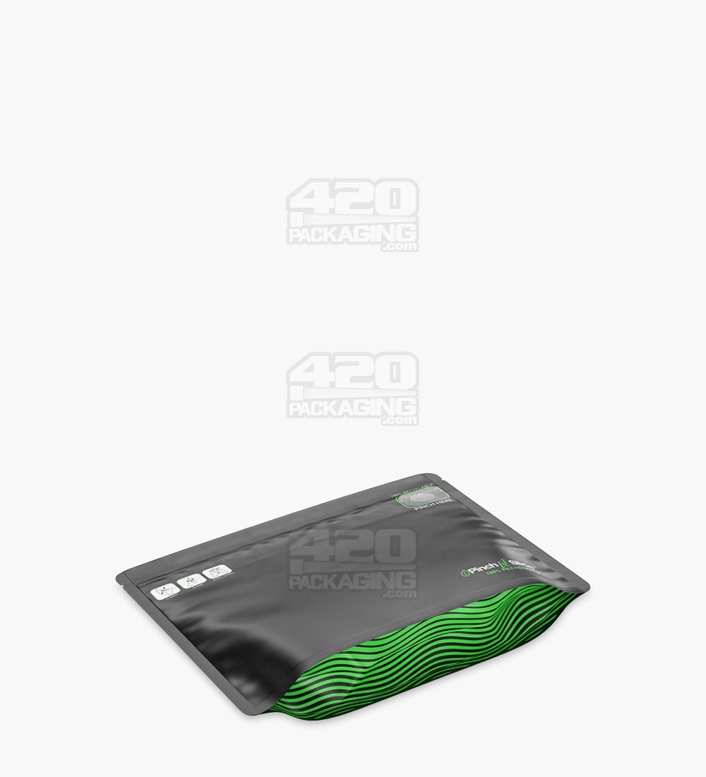 Matte-Black 12" x 9" Recyclable Mylar Pinch N Slide 3.0 Child Resistant & Tamper Evident Bags (28 grams) 250/Box - 4