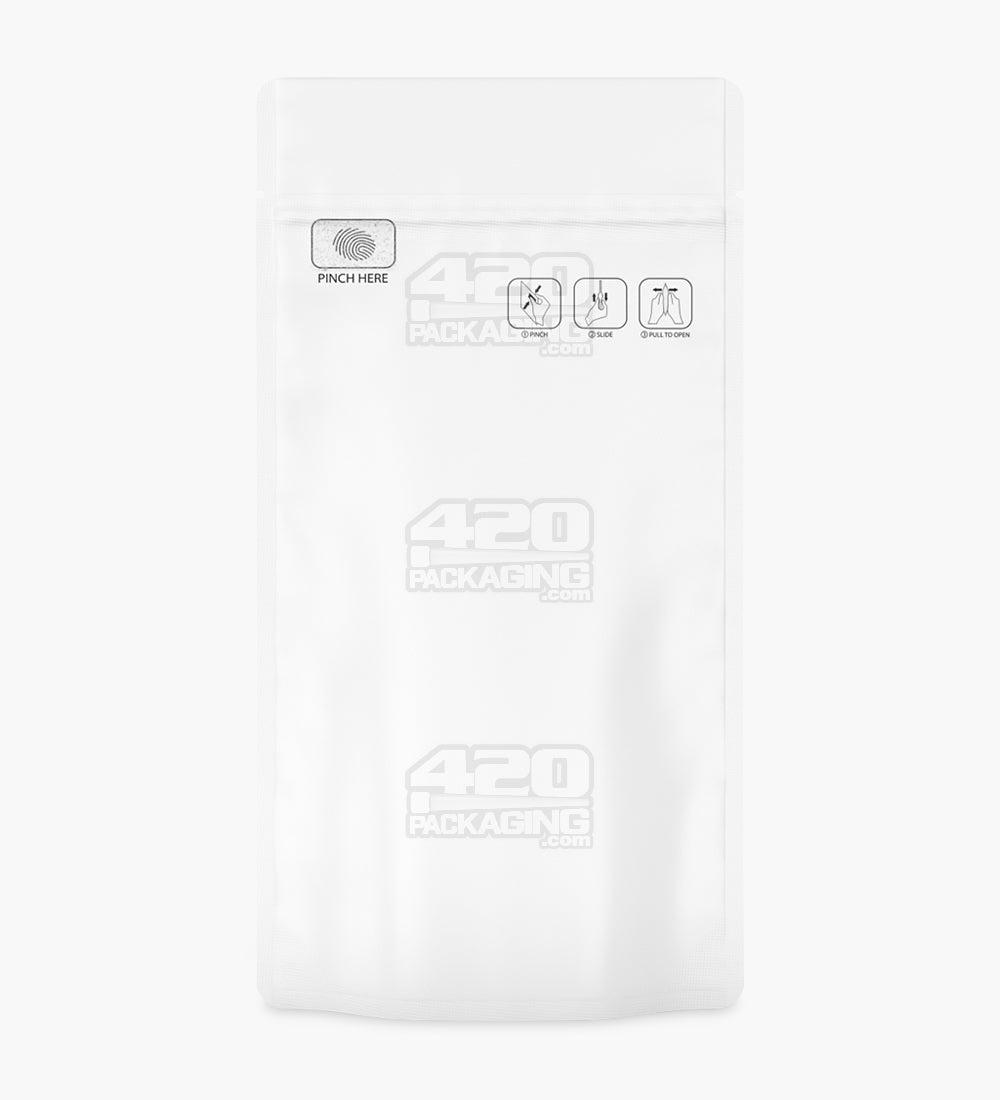 Child Resistant & Tamper Evident | Pinch N Slide 3.0 Matte White Mylar Bags | 5in x 8.8in - 14g - 250 Count