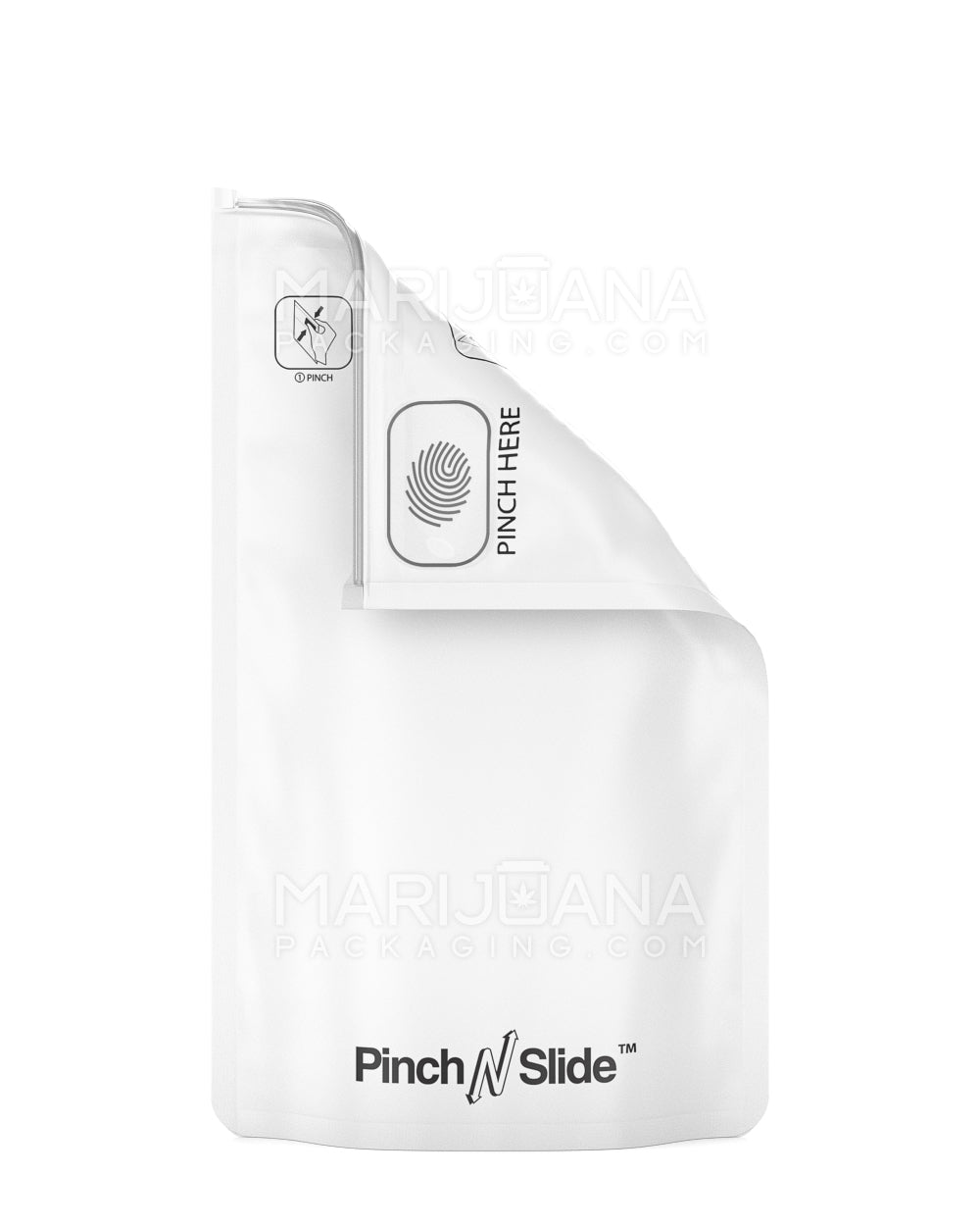 Child Resistant | Pinch N Slide ASTM Matte White Mylar Bags | 5in x 8.5in - 14g - 250 Count - 3