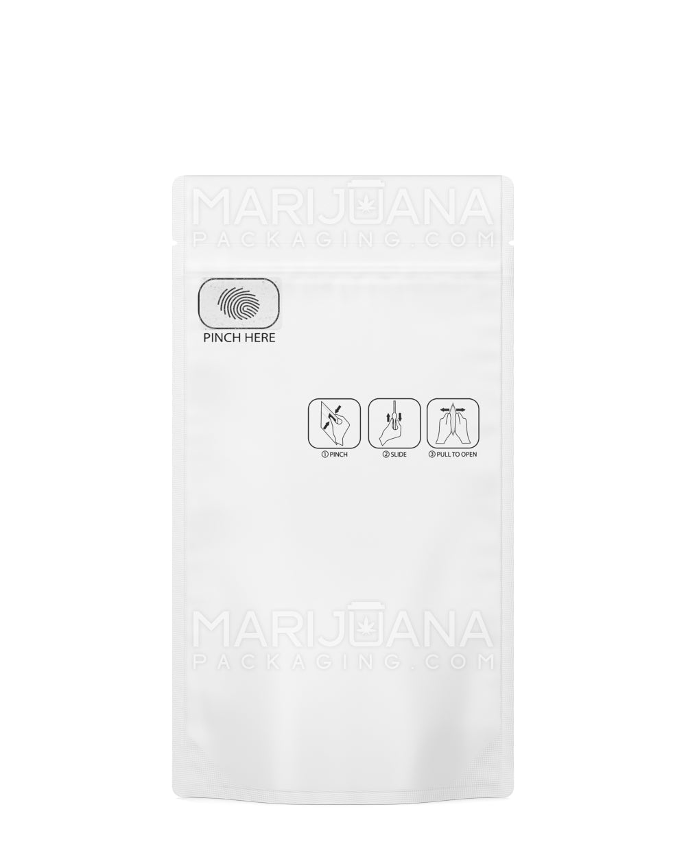 Child Resistant & Tamper Evident | Pinch N Slide 3.0 Matte White Mylar Bags | 4in x 7.4in - 7g - 250 Count - 2