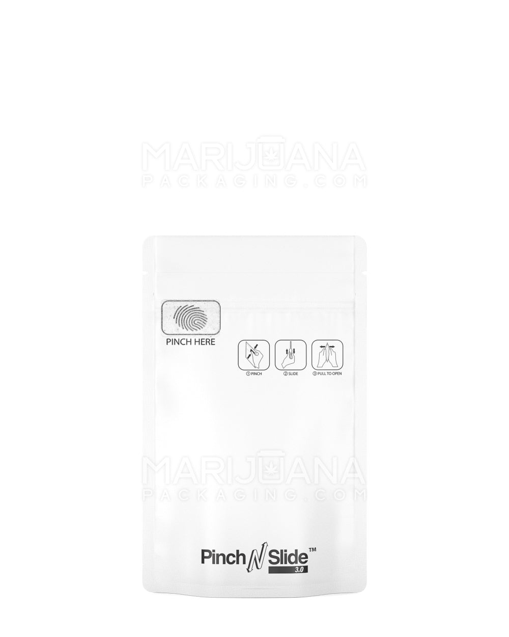 Child Resistant & Tamper Evident | Pinch N Slide 3.0 Matte White Mylar Bags | 3.6in x 5.7in - 3.5g - 250 Count - 2