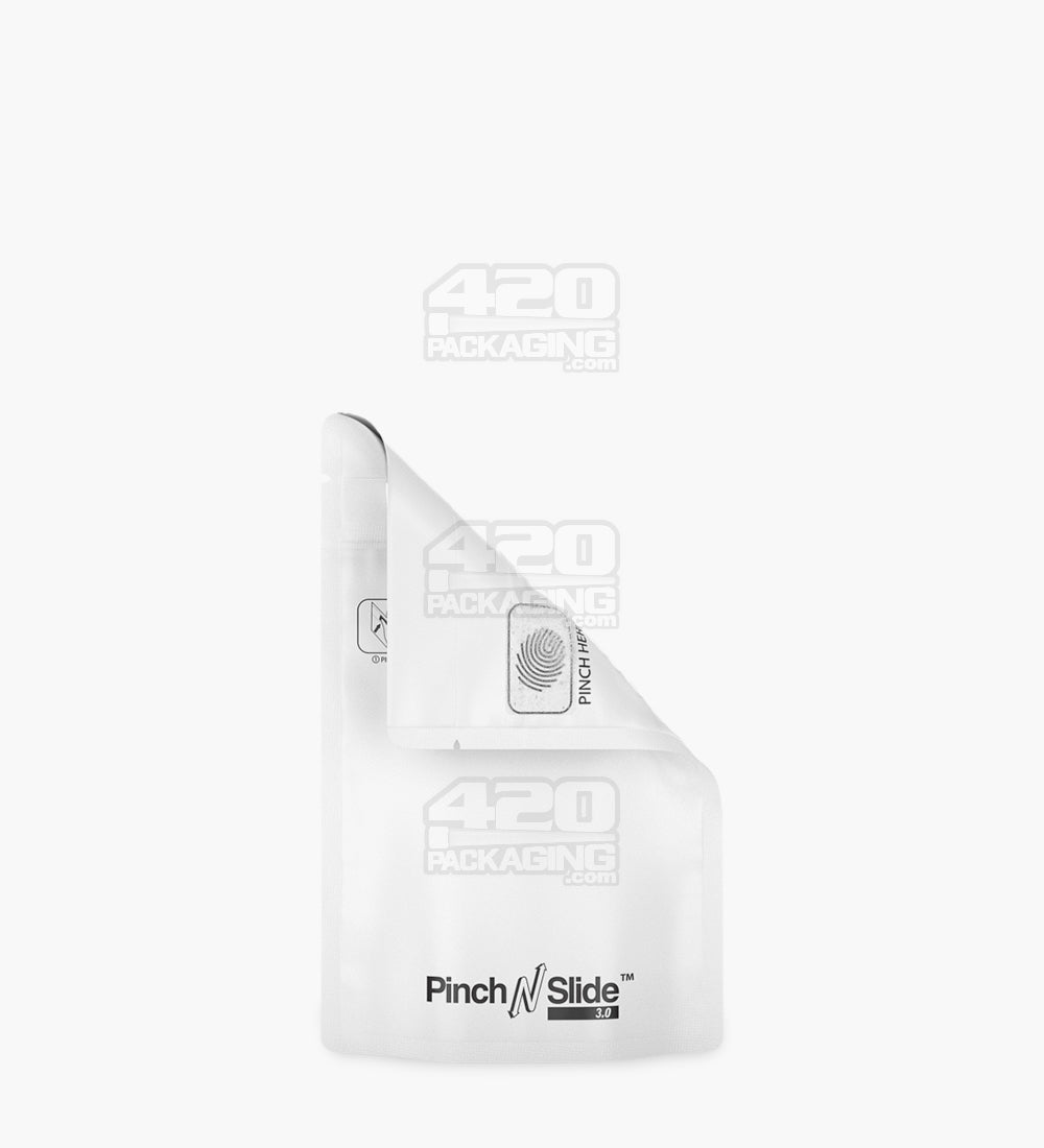 Child Resistant & Tamper Evident | Pinch N Slide 3.0 Matte White PCR Mylar Bags | 3.6in x 5.7in - 3.5g - 250 Count