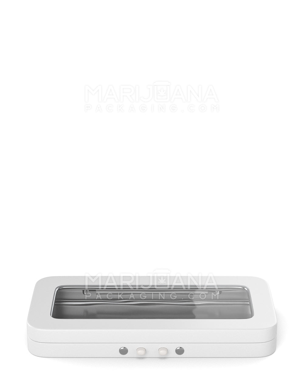 Child Resistant & Sustainable | Hinged-Lid Large Vista Edible & Joint Box w/ See-Through Window |  White Tin  - 5