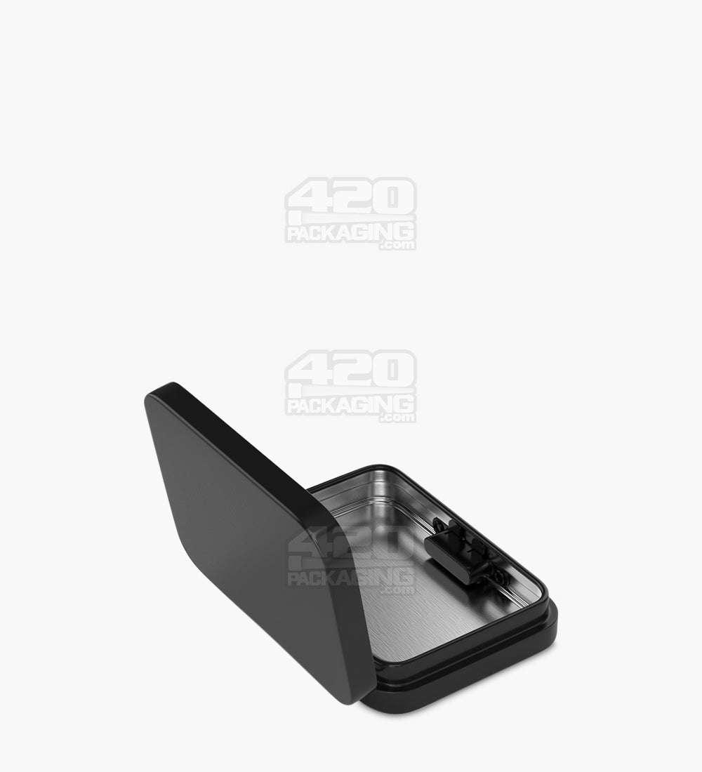 Child Resistant & Sustainable Hinged-Lid Mini Size Black Tin Box 100/Box - 7