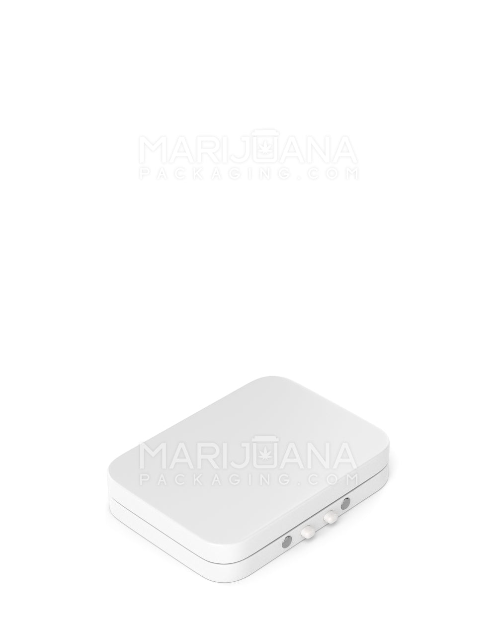 Child Resistant & Sustainable | Hinged-Lid Mini Pack Edible & Joint Box | 80mm x 61.5mm - White Tin - 100 Count - 4