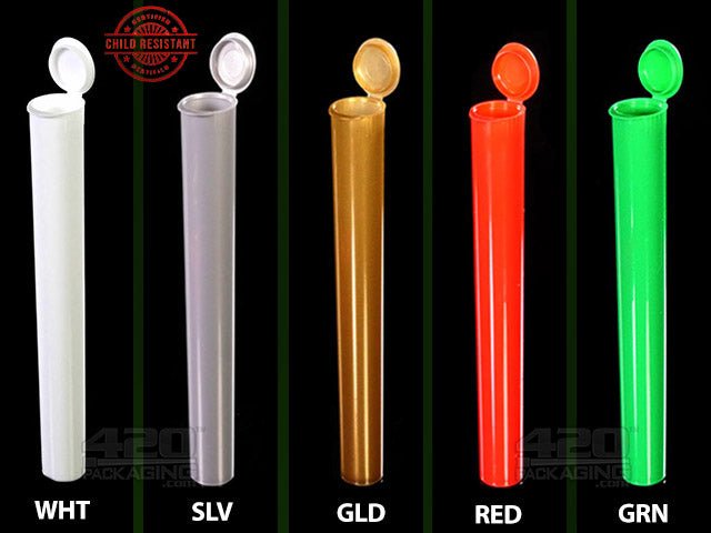 Squeezetops® 140mm Opaque Child Resistant J-Tubes (075600-CR) 1400/Box WHT (Opaque White) - 4