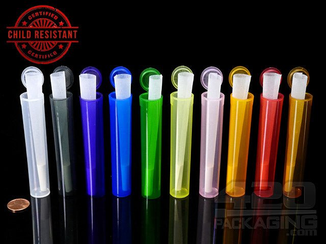 Squeezetops 98mm Transparent Mix Child Resistant J-Tube