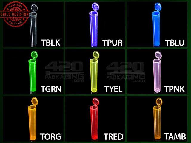 Squeezetops® 98mm Transparent Child Resistant J-Tubes (073700-CR) 1000/Box CLR (Clear) - 4