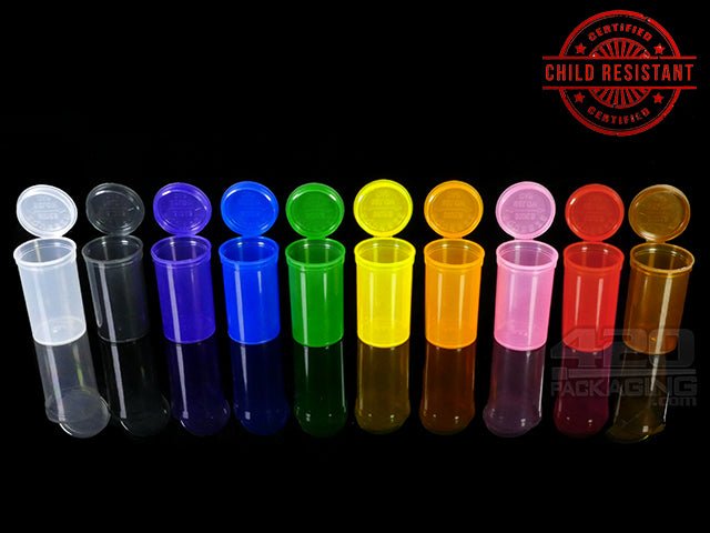 Squeezetops® PST19 Transparent Mix Child Resistant Containers 900/Box - 2