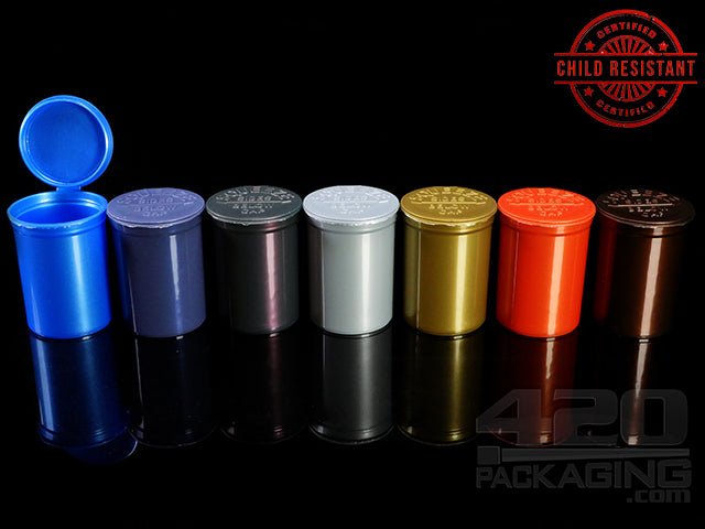 Squeezetops® PST30 Metallic Mix Child Resistant Containers 600/Box - 2