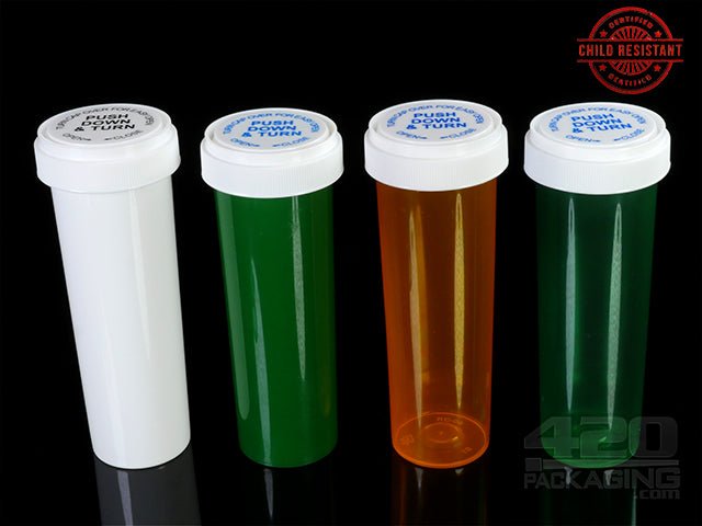 RC-60 Child Resistant Reversible Lid Containers (14 Gram) 100-Box TGRN (Transparent Green) - 1