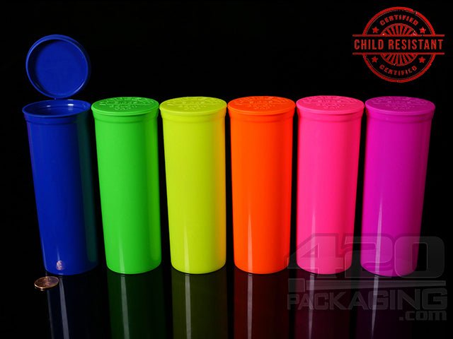Squeezetops® PST60 Fluorescent Mix Child Resistant Containers 275/Box - 2