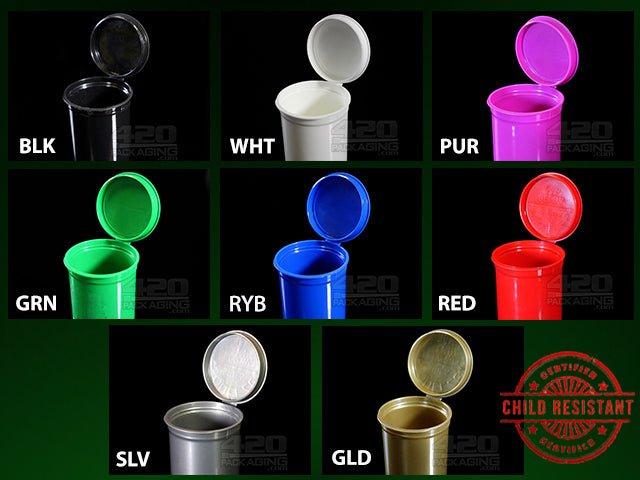 Squeezetops® PST13 Opaque Child Resistant Container 1200/Box PUR (Opaque Purple) - 4