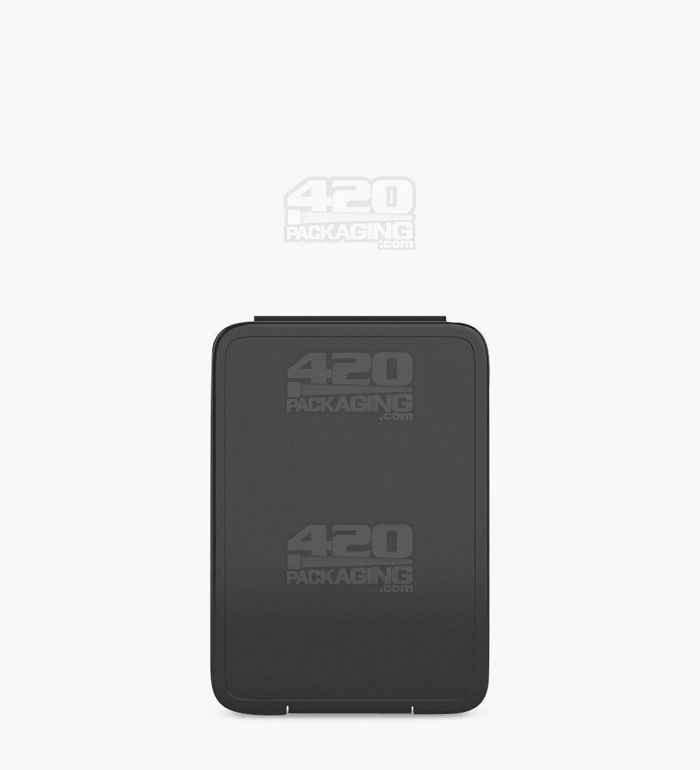 Hinged Lid Slim Shatter Container | 5.3mm - Black Plastic - 1000 Count