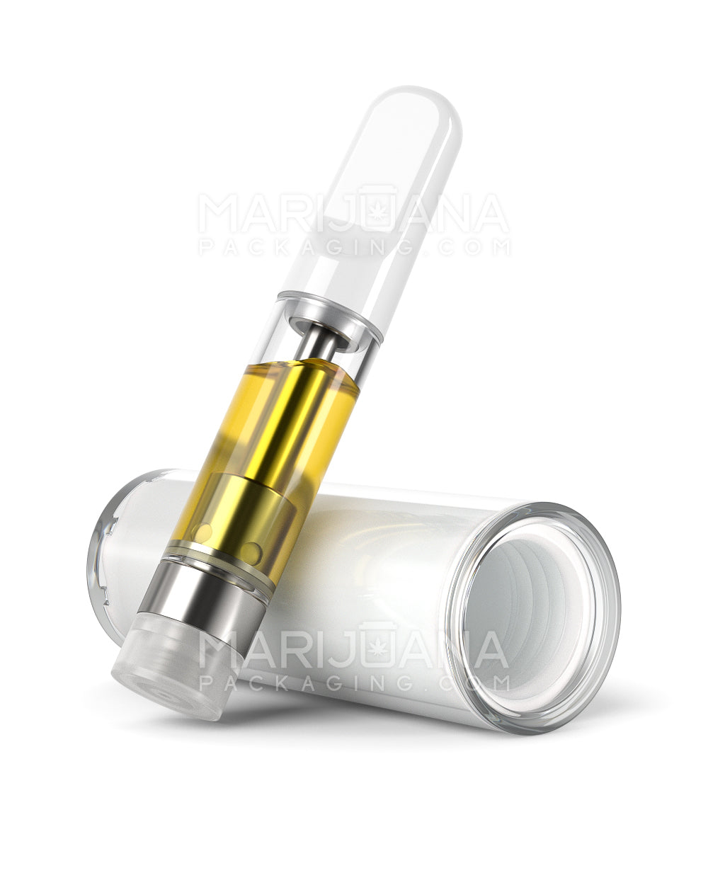 Child Resistant | Vape Cartridge Tube w/ White Plastic Insert | 80mm - White - 100 Count - 3