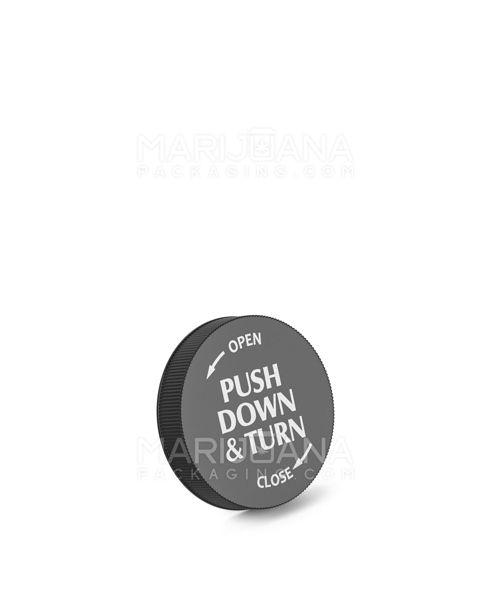 Child Resistant Opaque Black Push Down & Turn Cap Vial | 20dr - 3.5g | Sample - 10