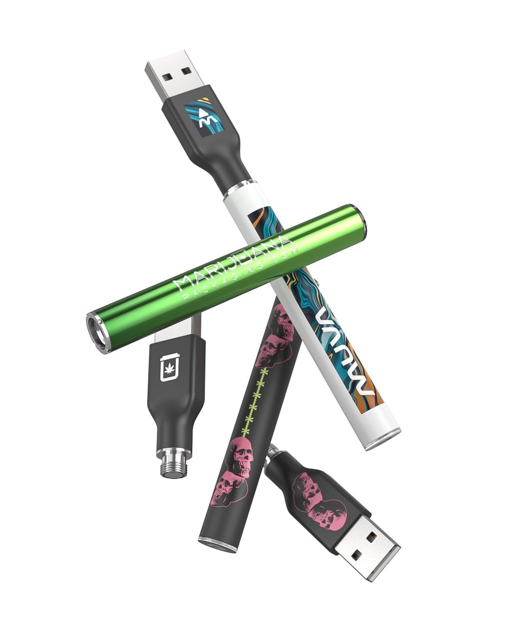 Custom Branded Buttonless Vaporizer Pen Battery and USB - 1