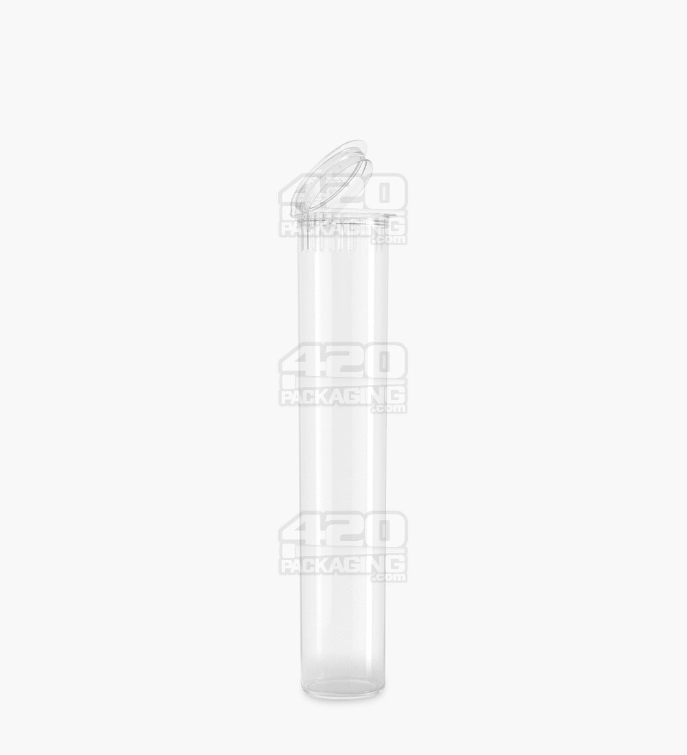 95mm Child Resistant Pop Top Opaque Clear Plastic Pre-Roll Tubes 1000/Box Closed - 1