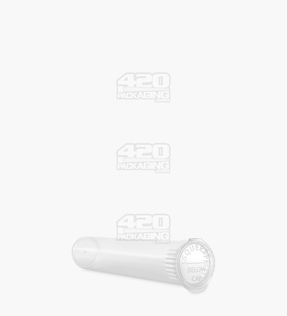 95mm Child Resistant Pop Top Opaque Clear Plastic Pre-Roll Tubes 1000/Box Closed - 6