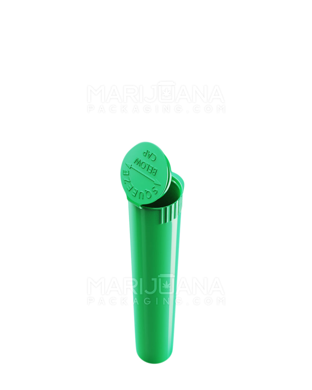 Child Resistant | Pop Top Opaque Plastic Pre-Roll Tubes | 95mm - Green - 1000 Count - 2