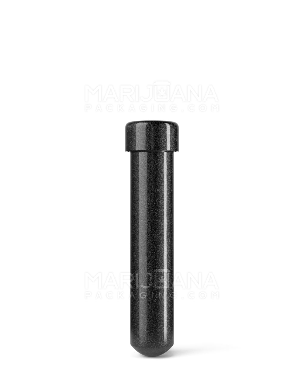 Child Resistant Push Down and Turn Screw On Opaque Aluminum Metal Pre-Roll Tubes | 95mm - Black | Sample
