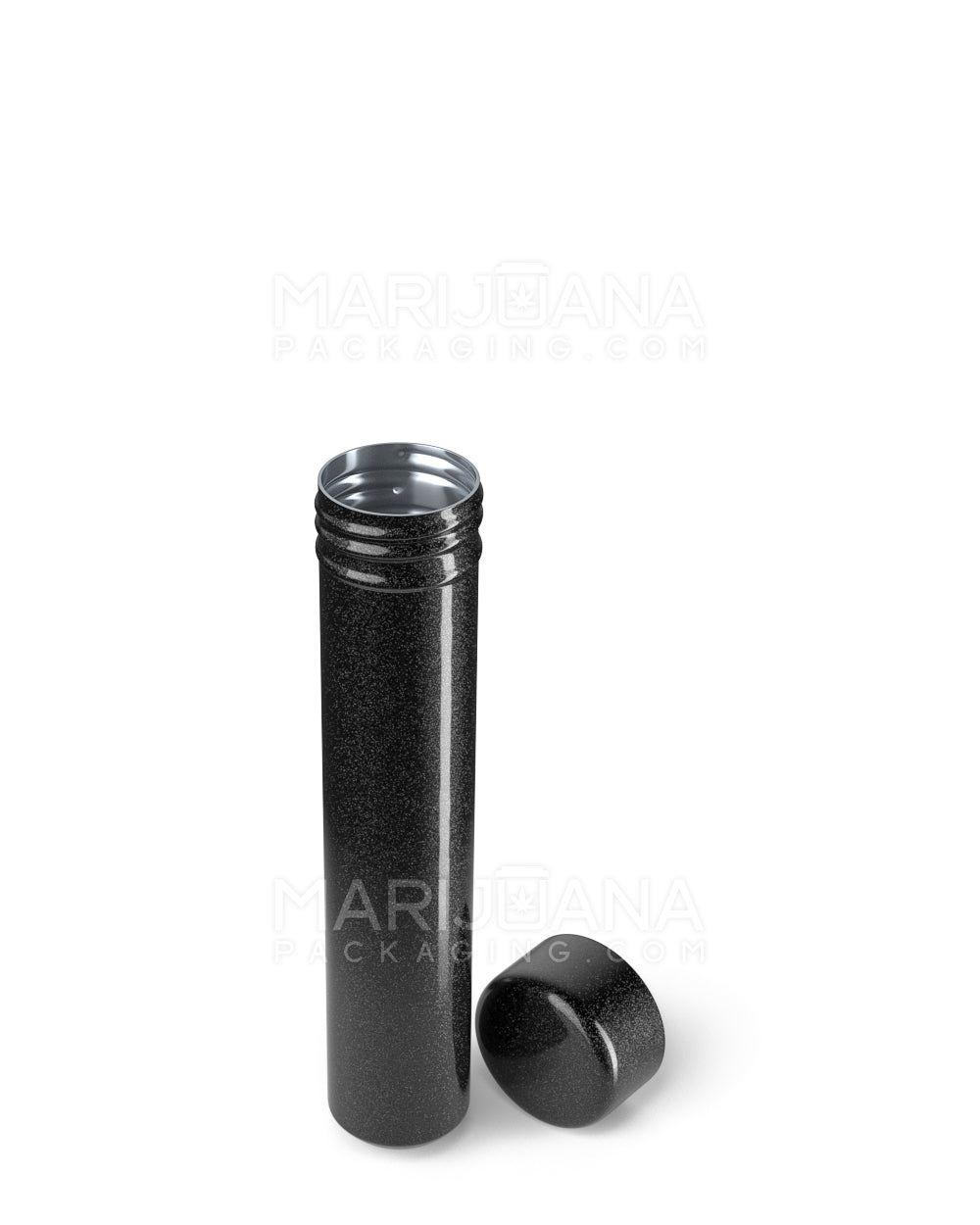 Child Resistant | Push Down and Turn Screw On Opaque Metal Pre-Roll Tubes | 95mm - Black - 250 Count