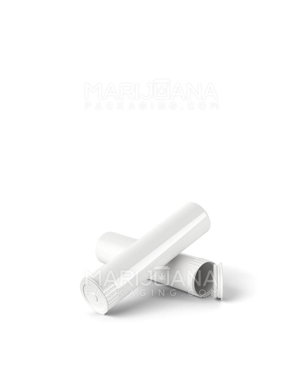 Child Resistant | Pop Top Opaque Plastic Pre-Roll Tubes | 78mm - White - 1200 Count - 8