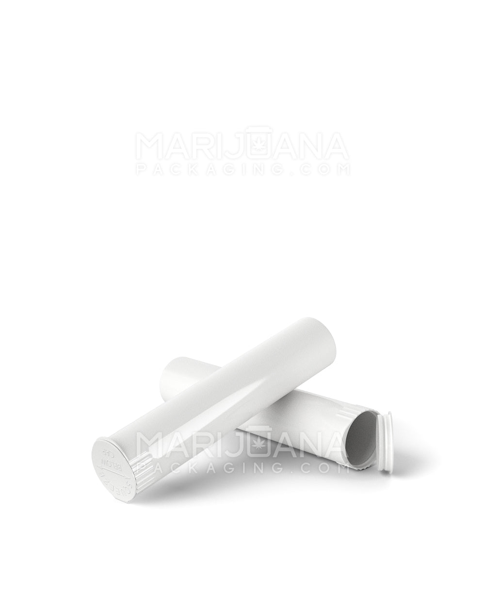 Child Resistant | Pop Top Opaque Plastic Pre-Roll Tubes | 90mm - White - 1000 Count - 8