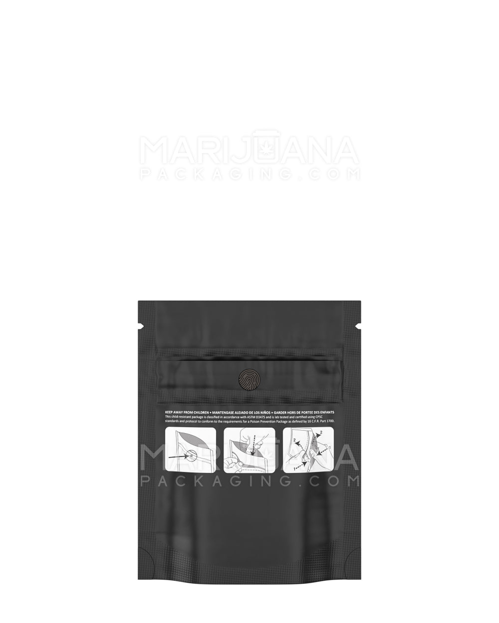 Child Resistant & Tamper Evident | DymaPak Black Mylar Bag | 3.6in x 4.5in - 1g - 1000 Count - 1