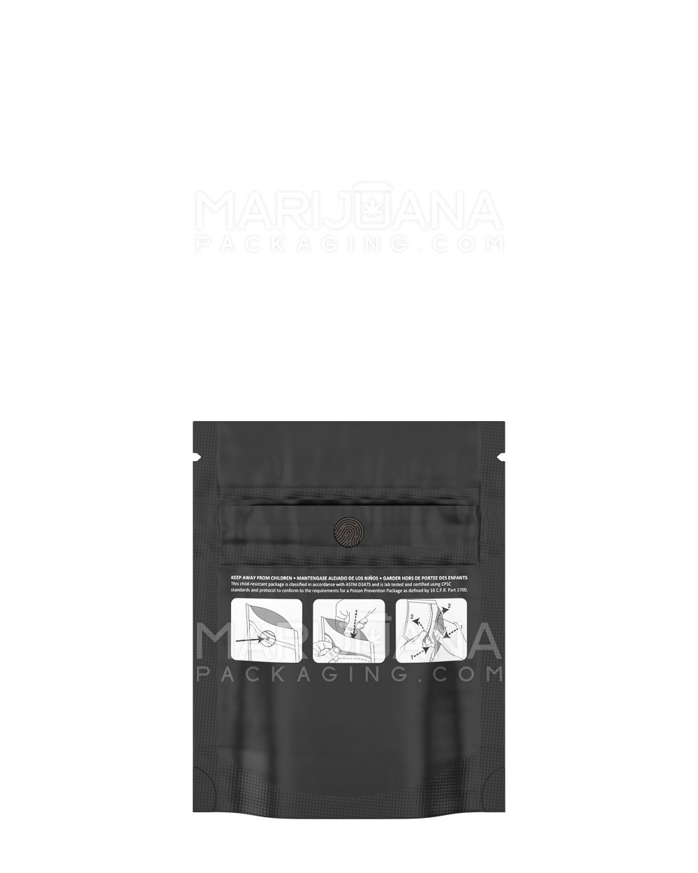 Child Resistant & Tamper Evident DymaPak Black Mylar Bag | 3.6in x 4.5in - 1g | Sample - 1