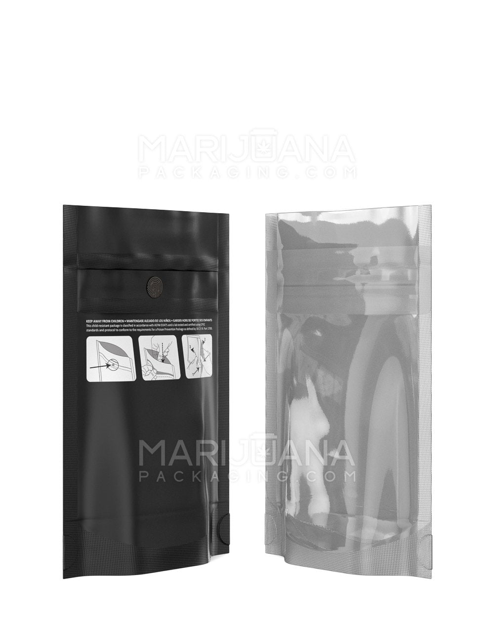 Child Resistant & Tamper Evident DymaPak Vista Black Mylar Bag | 3.6in x 5.8in - 3.5g | Sample - 2
