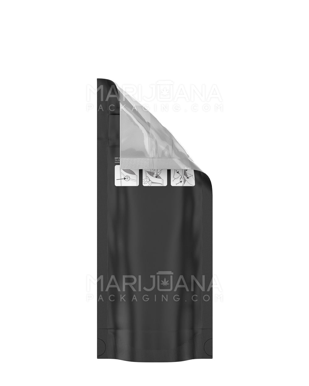 Child Resistant & Tamper Evident DymaPak Vista Black Mylar Bag for Pre-Roll/Syringe | 3in x 7.3in - 2.5g | Sample - 1