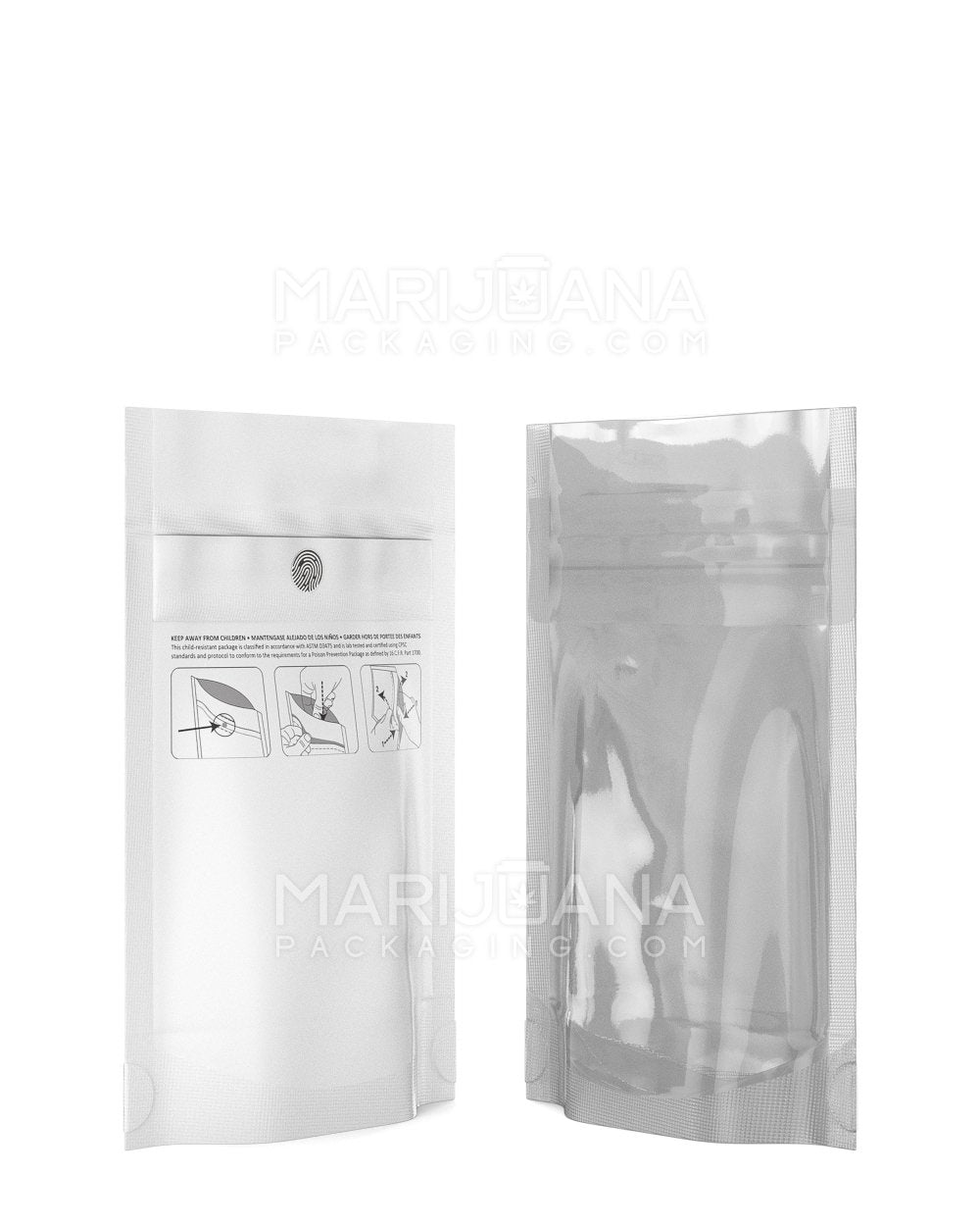 Child Resistant & Tamper Evident DymaPak Vista White Mylar Bag | 3.6in x 5.8in - 3.5g | Sample - 2
