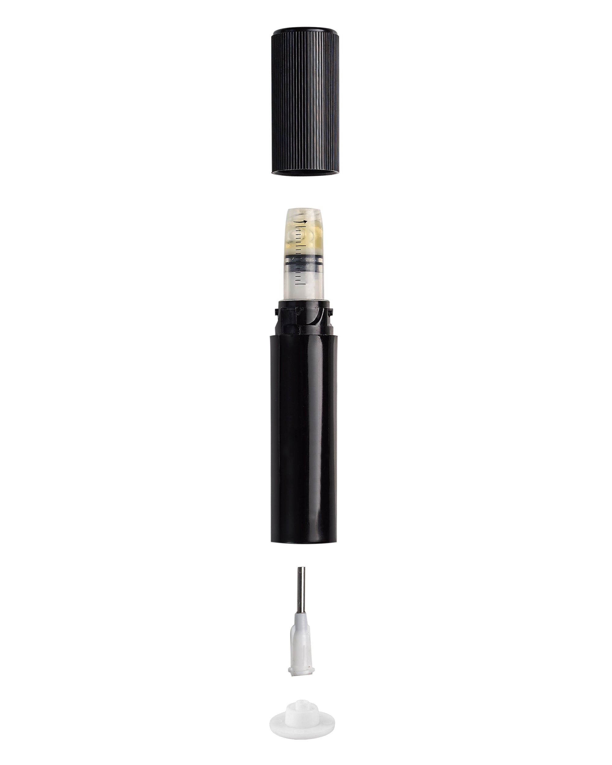 Child Resistant & Luer Lock | DymaPak Twistspenser Black Plastic Dab Applicator Syringes | 1mL - 0.33mL Increments - 1