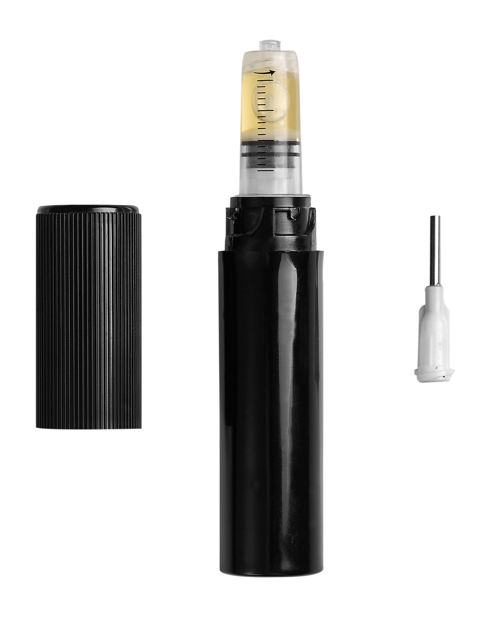 Child Resistant & Luer Lock | DymaPak Twistspenser Black Plastic Dab Applicator Syringes | 1mL - 0.33mL Increments - 5