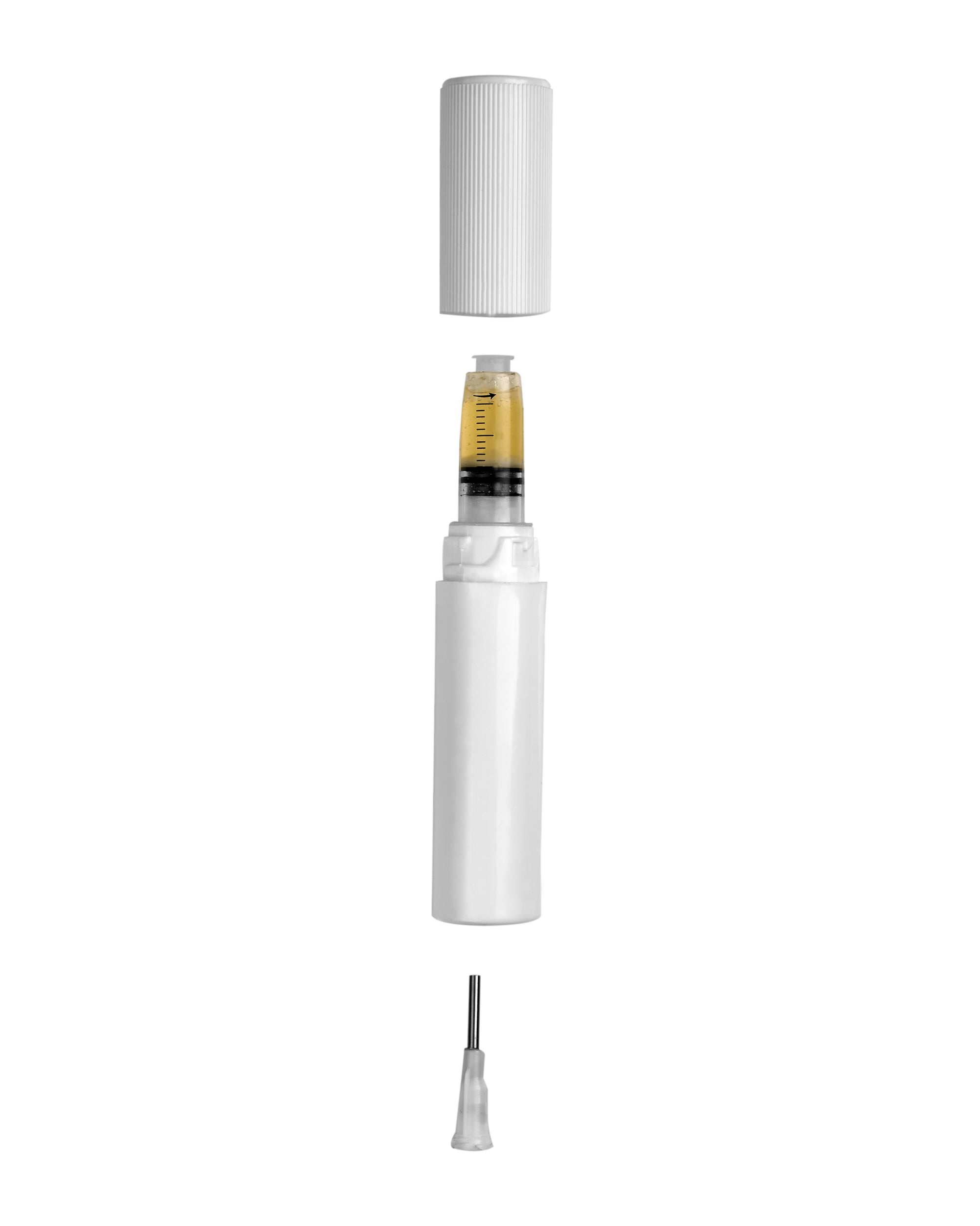 Child Resistant & Luer Lock | DymaPak Twistspenser White Plastic Dab Applicator Syringes | 1mL - 0.33mL Increments - 1